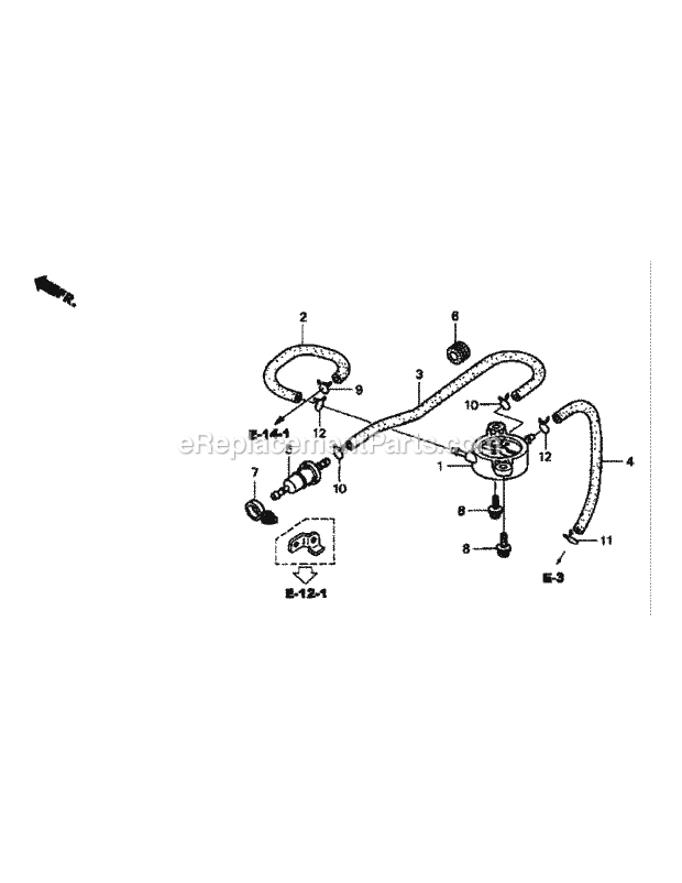 Gxv670 Fuel Pump (Taf2) Diagram and Parts List for M54-HN 53BB5ETW750-24-HP Cub Cadet Lawn Tractor